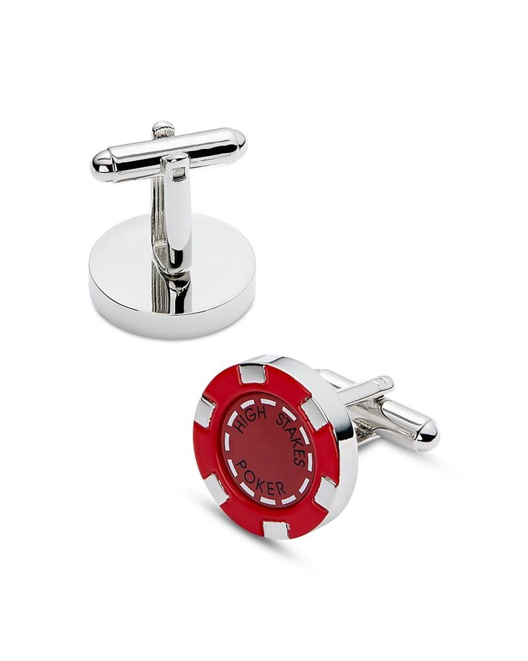 Link Up White Poker Chip Cufflinks for men