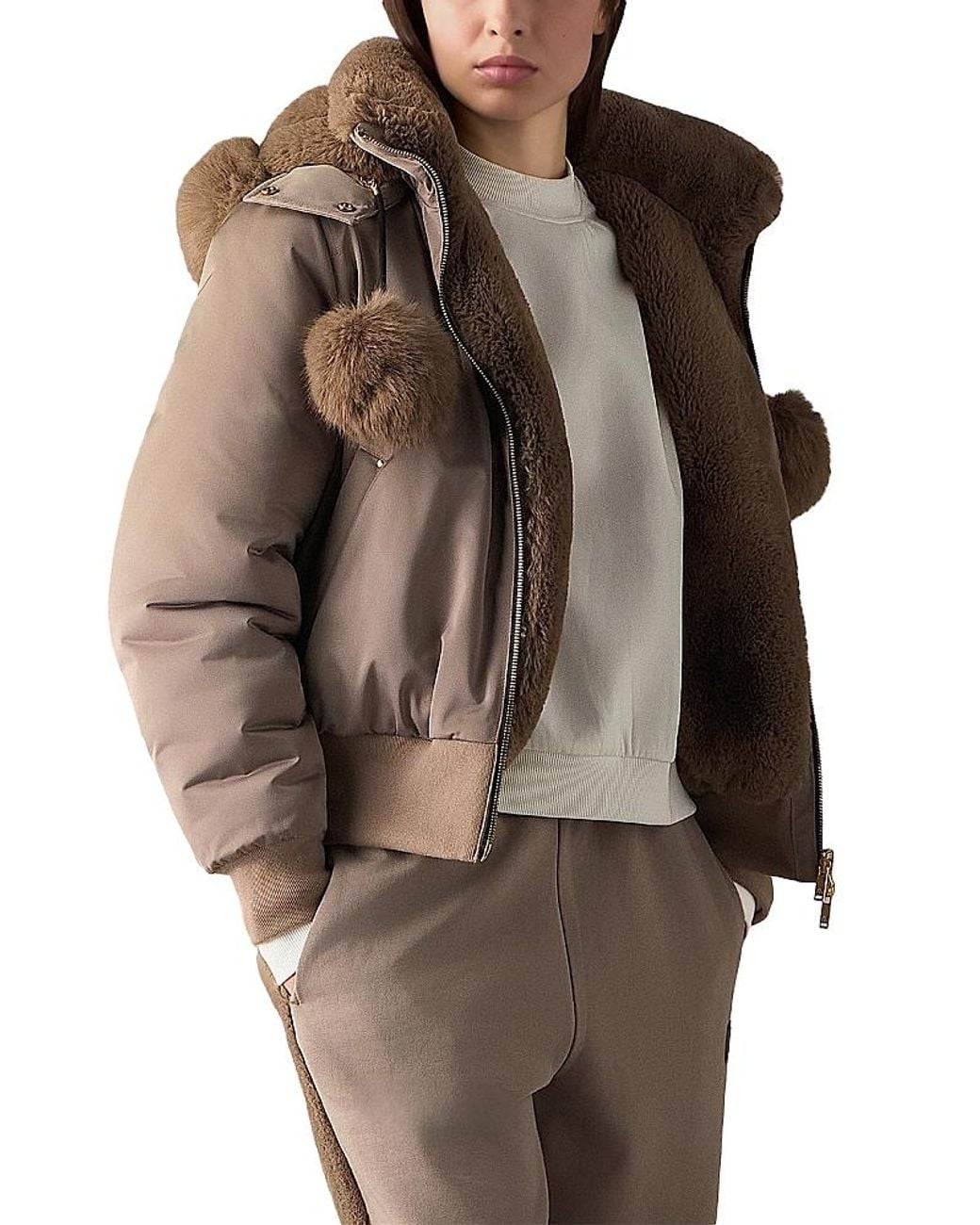 Moose Knuckles Brown Debbie Reversible Bomber Jacket