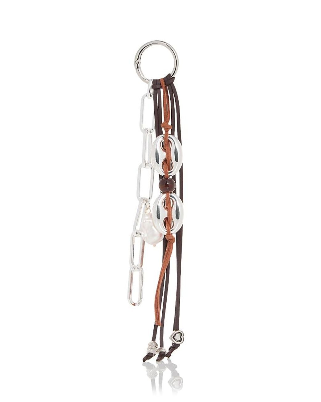 Aqua White Chain String Bag Charm