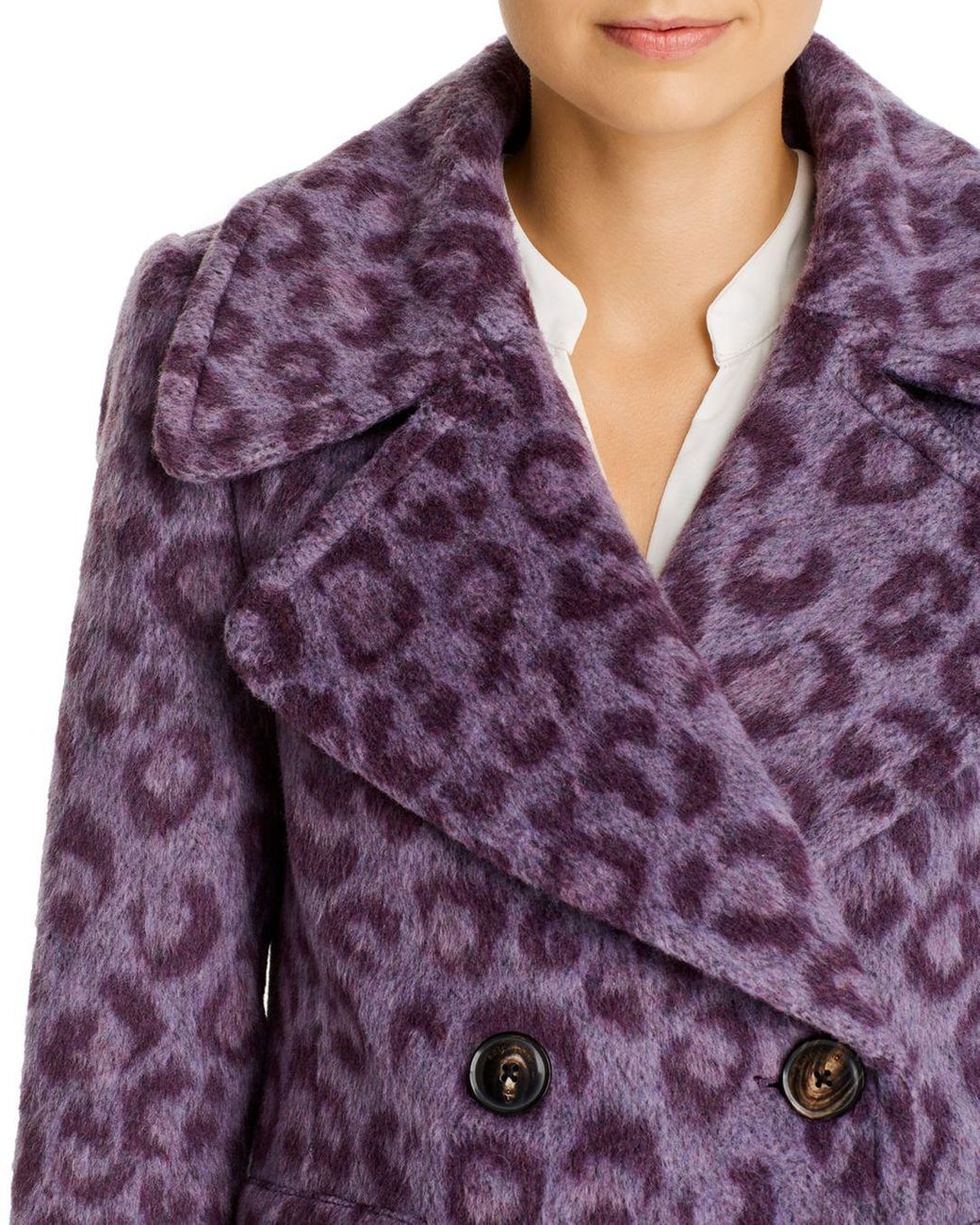 Kate Spade Brushed Leopard Coat in Purple | Lyst