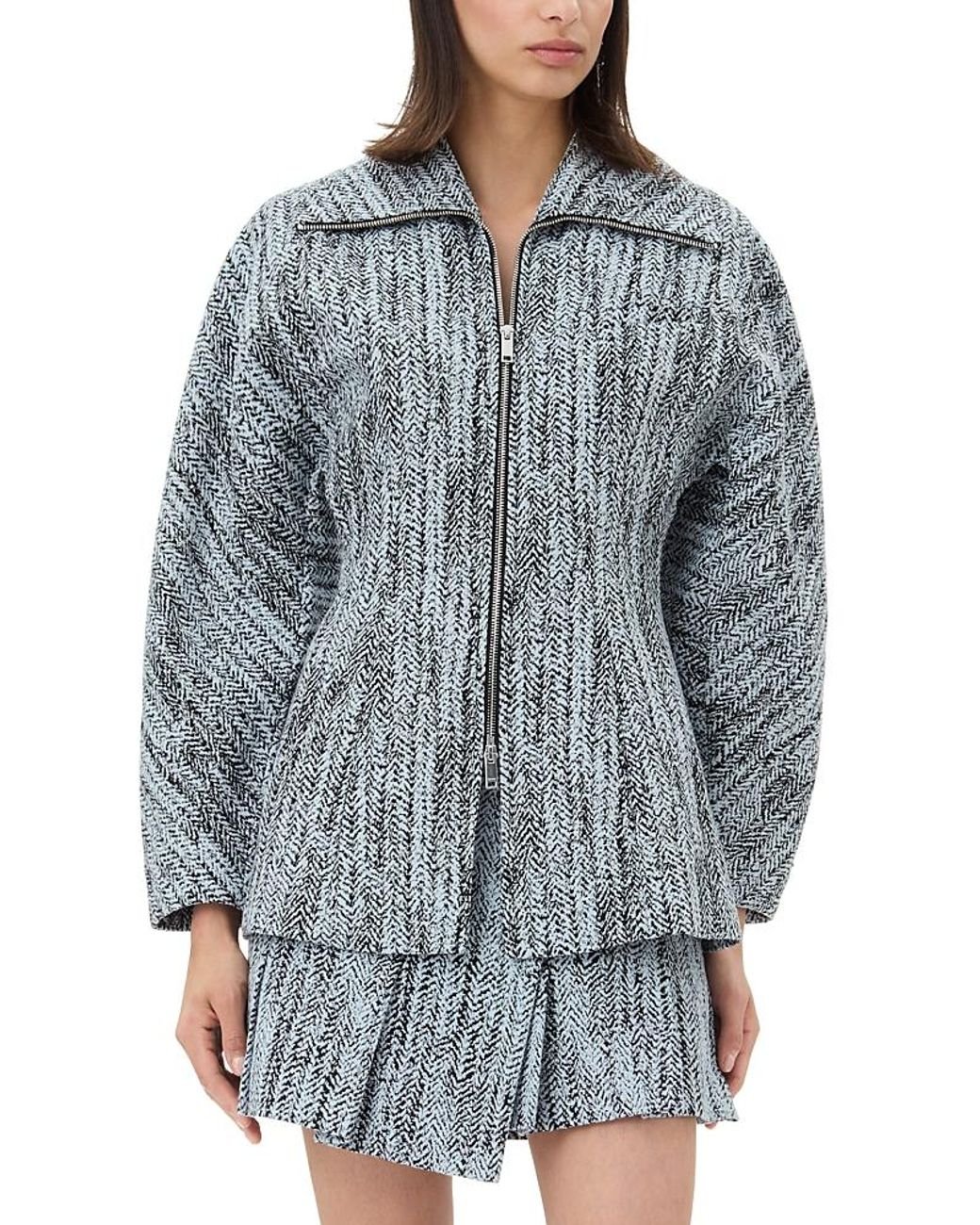【gg】MIX TWEED PUFF SLEEVE JACKET Amazon.com: MakeMeChic Women's Plaid Tweed Puff Sleeve