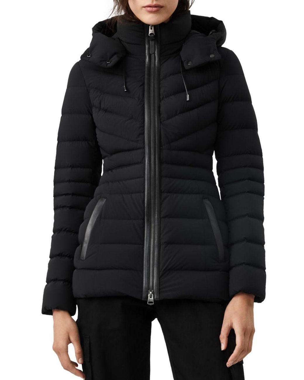 Mackage Patsy Lightweight Down Jacket With Removable Hood In Black