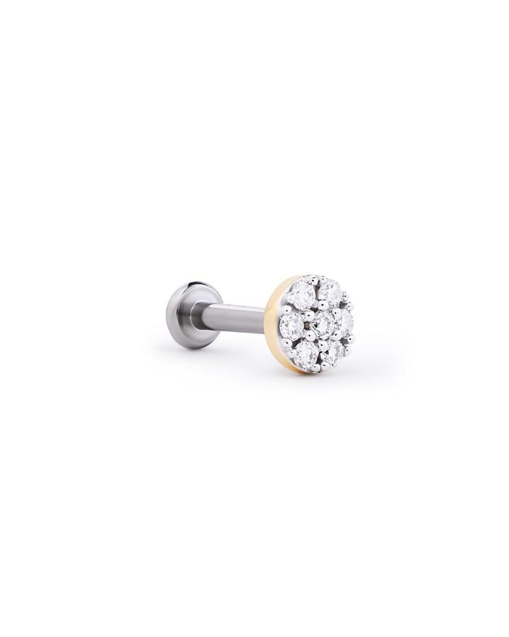 Ana Luisa White Solid Lab-Grown Diamond Circle Flatback Single Stud