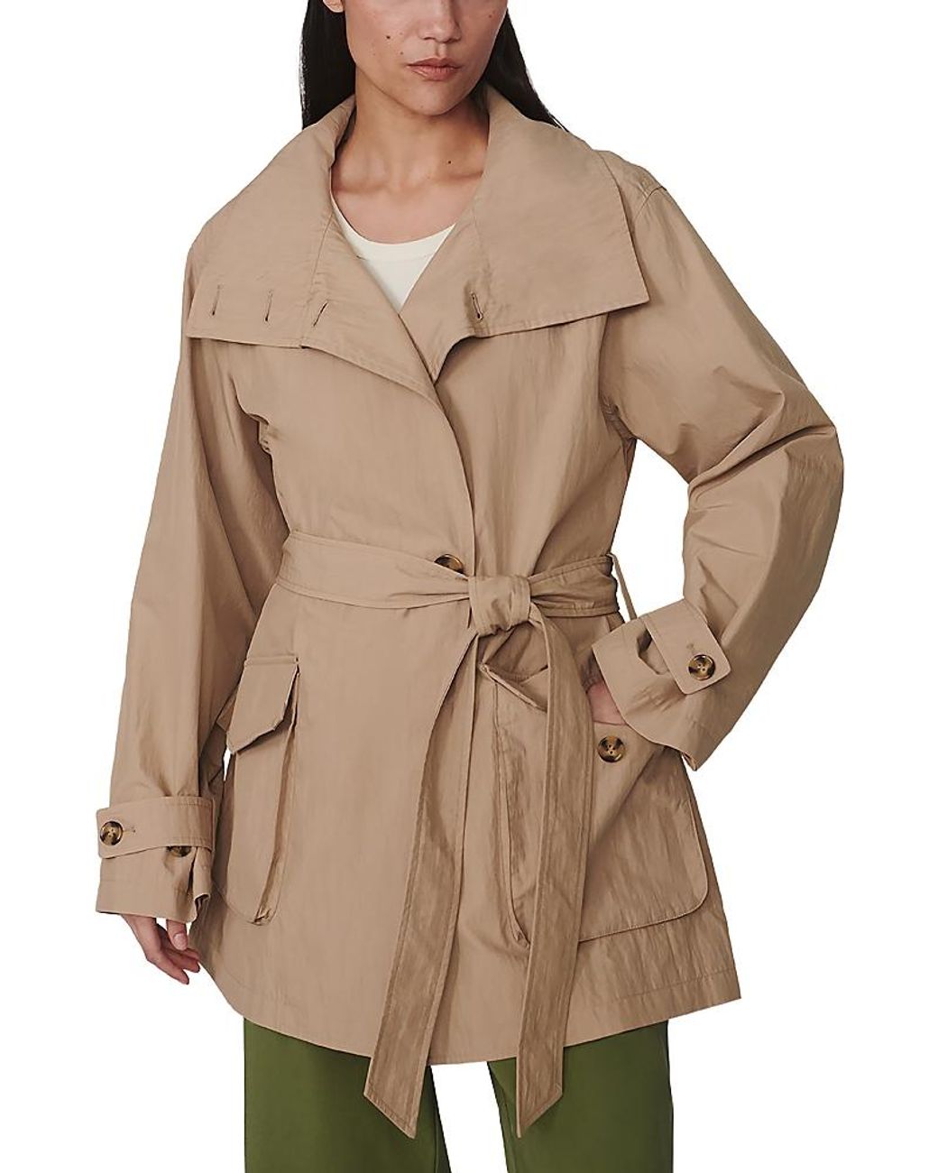 Varley Brown Celina Cotton Blend Belted Jacket