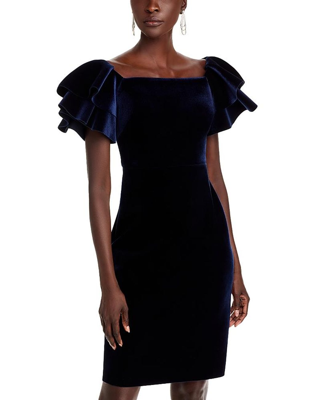 Eliza J Ruffle Sleeve Sheath Dress in Black Lyst