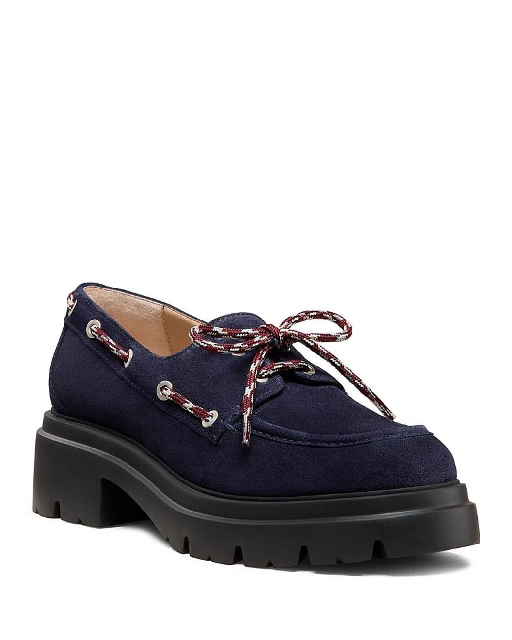 Stuart Weitzman Blue Hudson Suede Moccasins