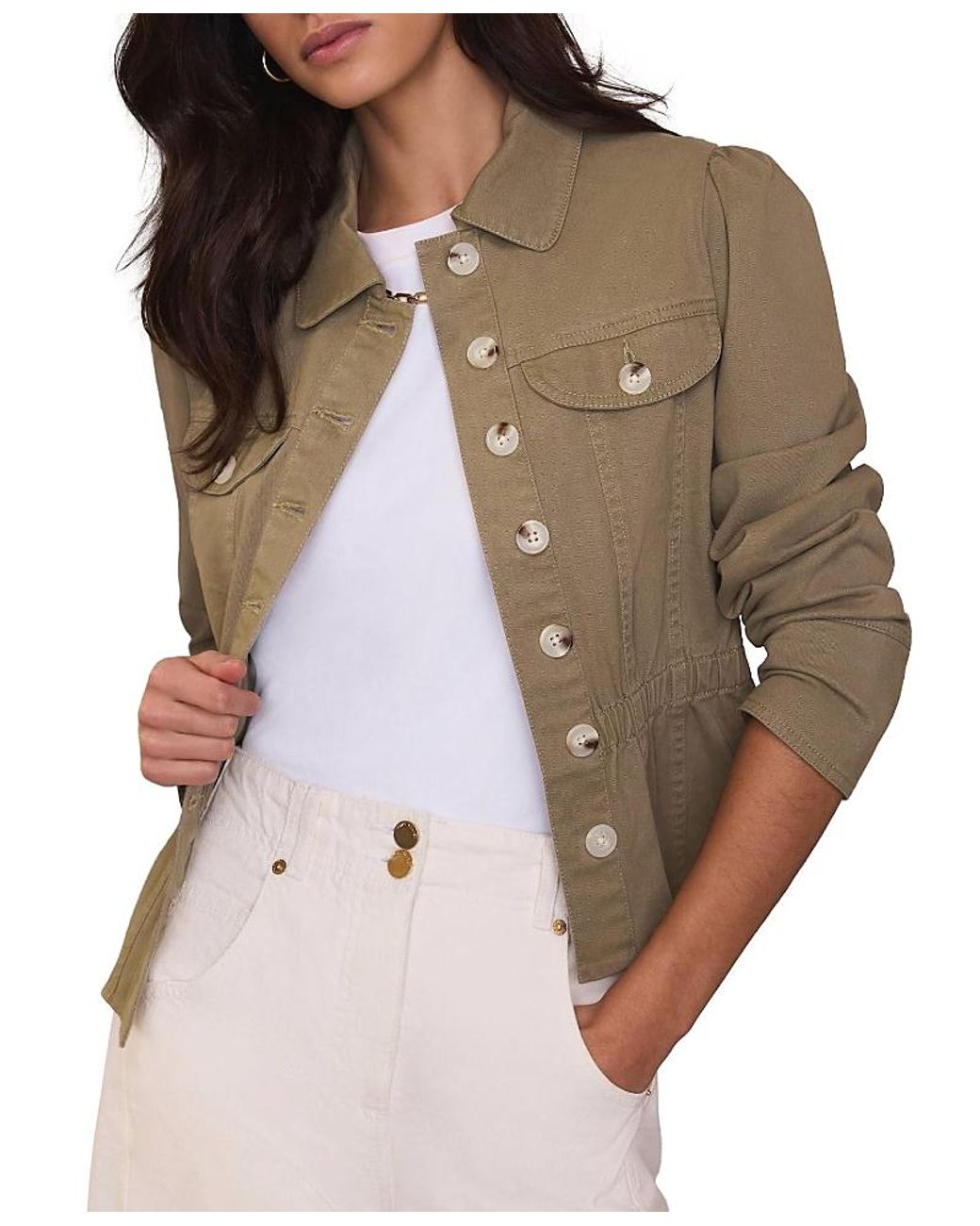 Mint Velvet Brown Collared Peplum Jacket