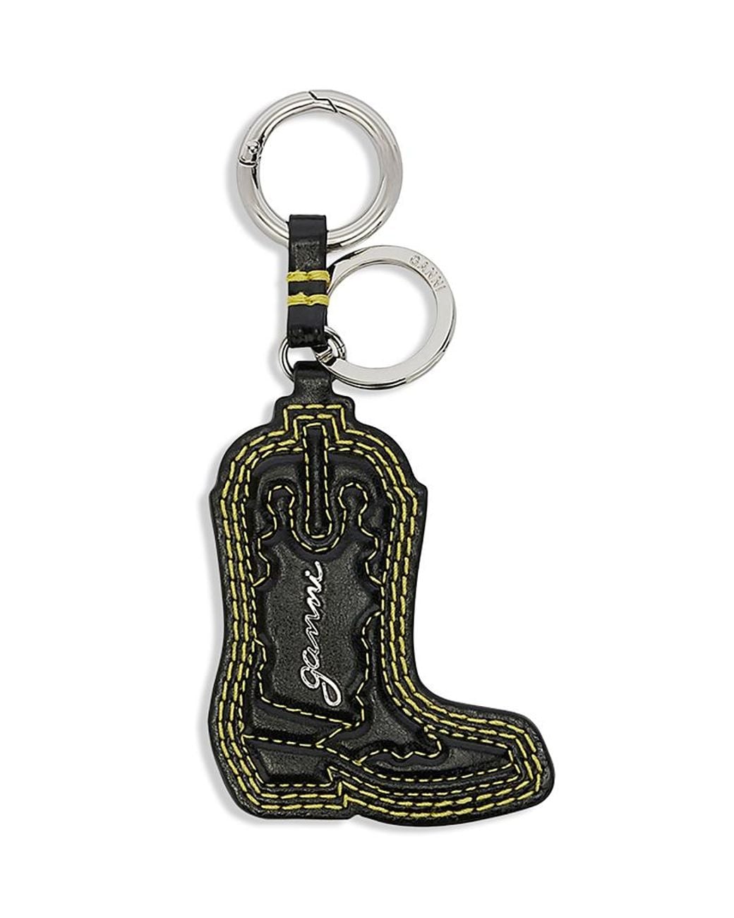Ganni White Western Boot Keyring