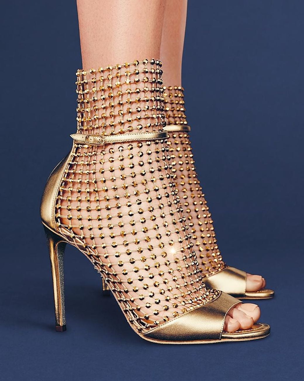 Rane Rene Rene Caovilla Galaxia Rhinestone Mesh Stiletto Sandals in Blue | Lyst