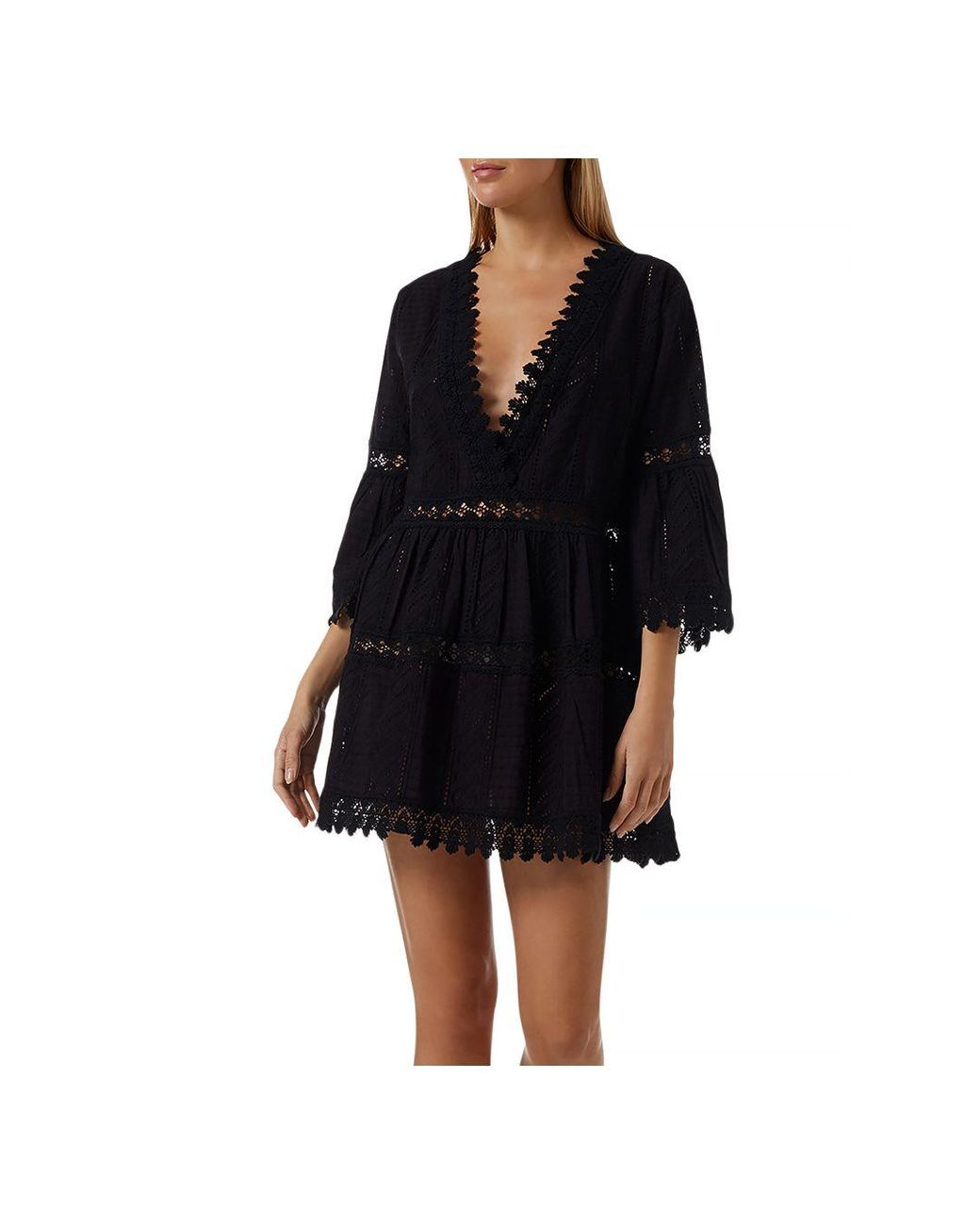 Melissa Odabash Victoria Classic Eyelet Mini Dress Swim Cover Up in