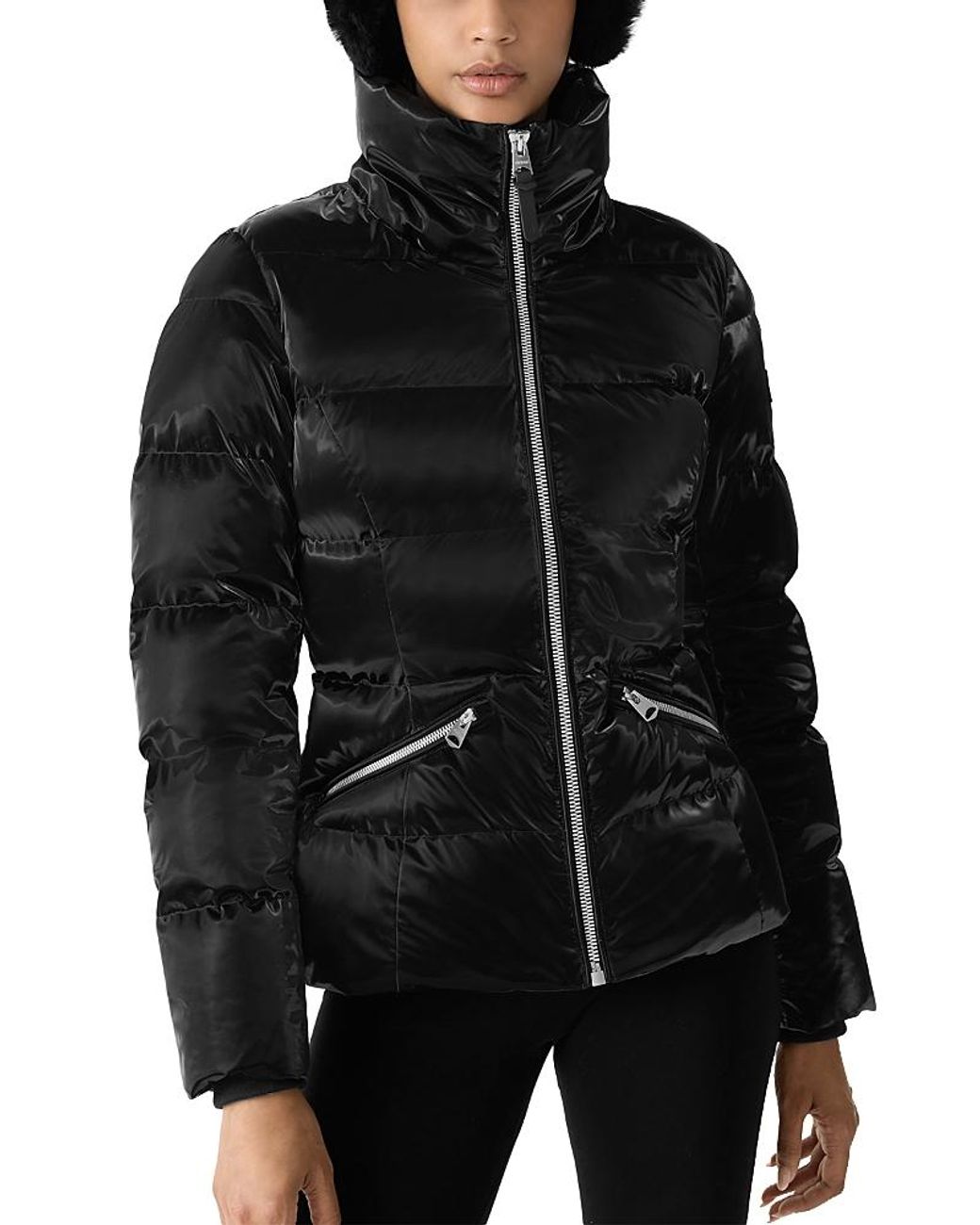 Mackage Blue Madalyn Glo High Gloss Down Jacket