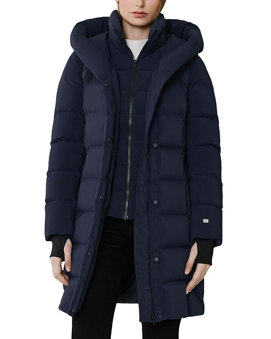 SOIA KYO Sonny Hooded Down Coat in Blue Lyst UK
