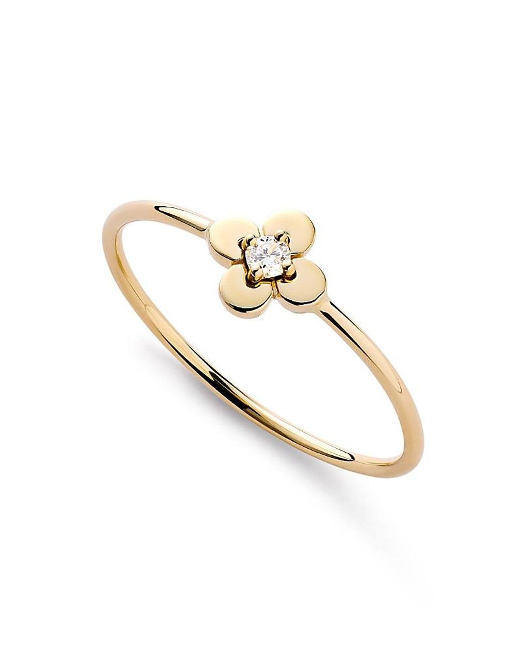 Ana Luisa Metallic Solid Mini Lab-Grown Diamond Flower Ring