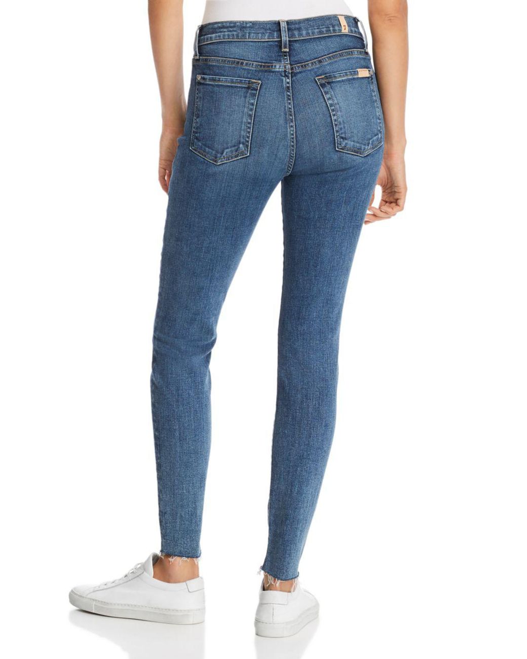 7 For All Mankind High Waist Ankle Skinny Jeans In B(air) Authentic Luck in  Blue | Lyst