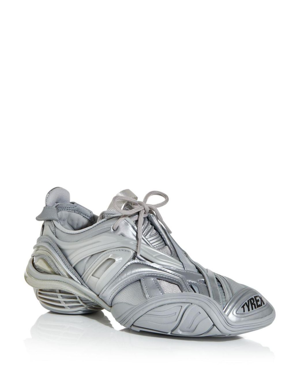 Balenciaga Tyrex Panelled Faux-leather And Mesh Trainers in Silver ...