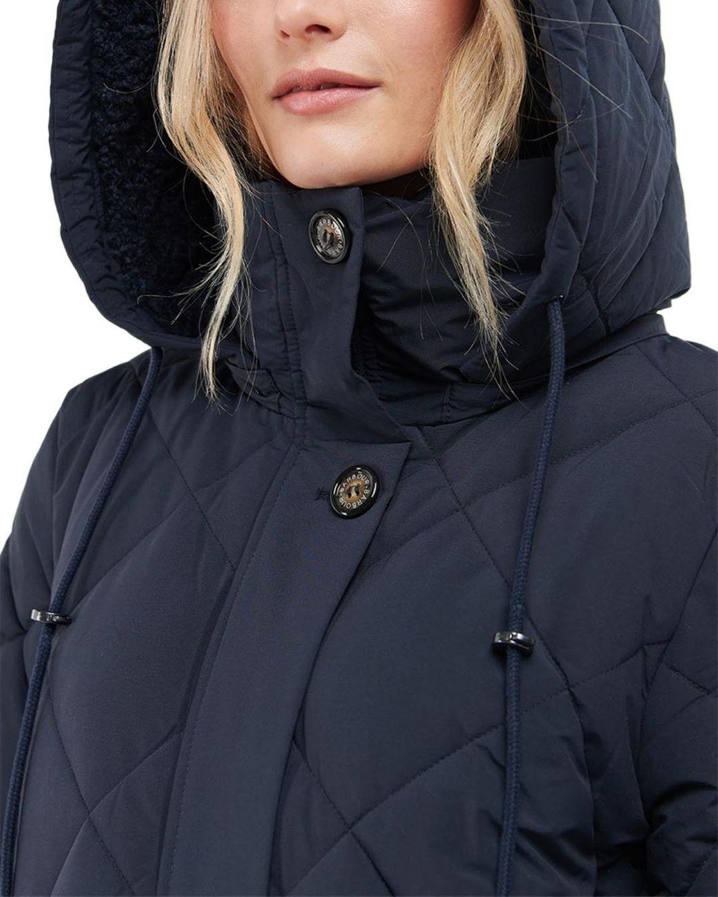 Barbour Orinsay Hooded Quilted Coat in Blue | Lyst