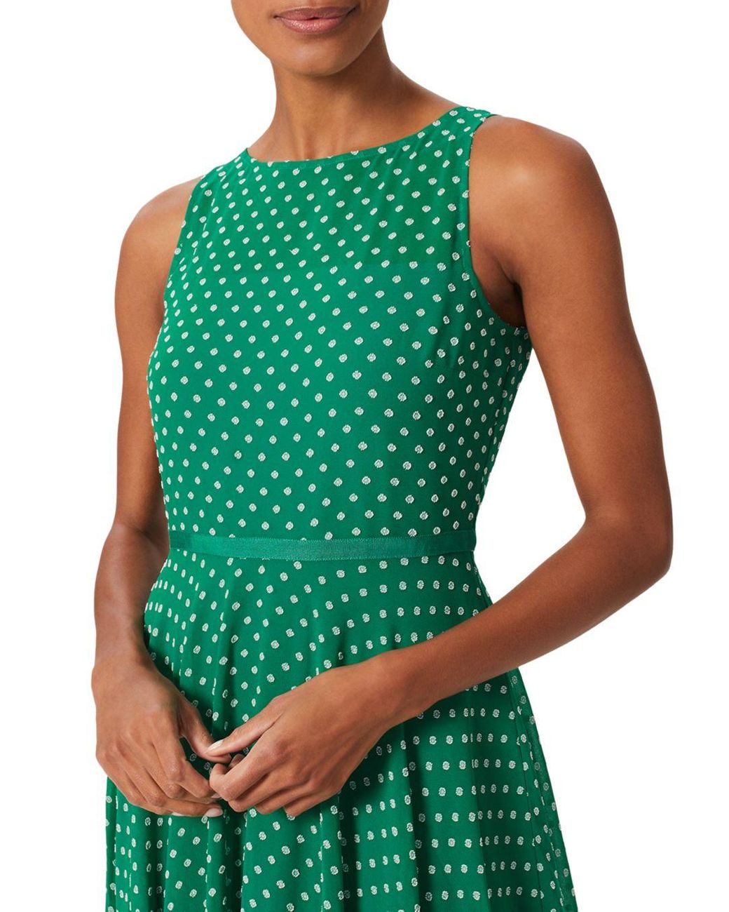 hobbs green spotty dress