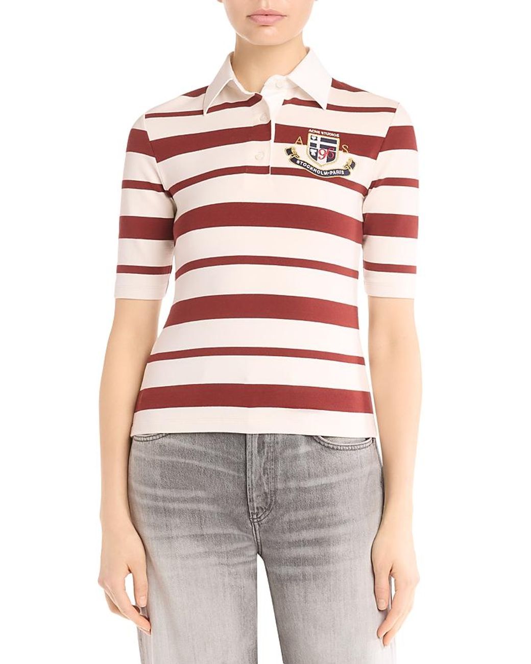 Acne Embroidered Polo Tee