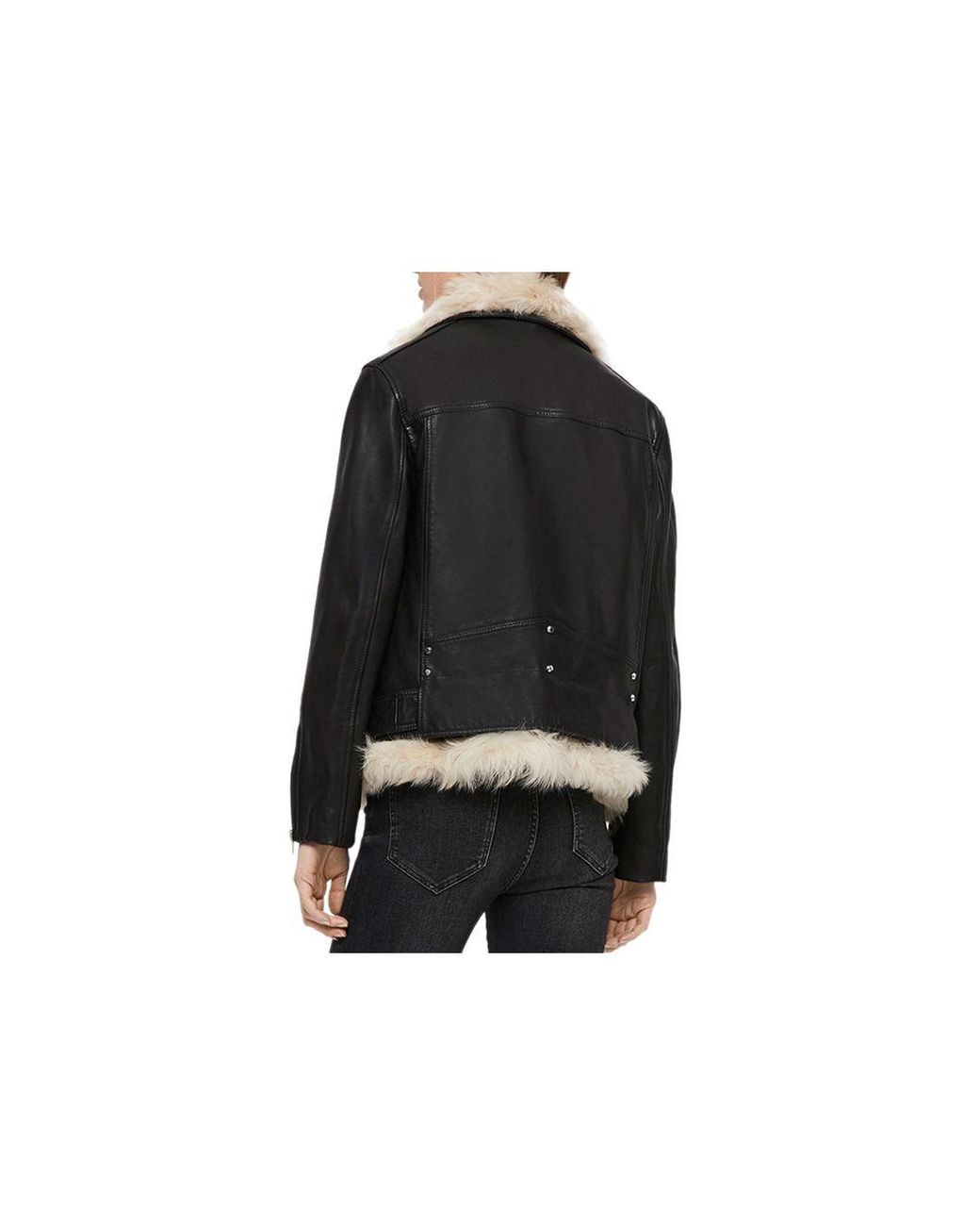 AllSaints Luna 4-in-1 Shearling Biker Jacket in Black | Lyst