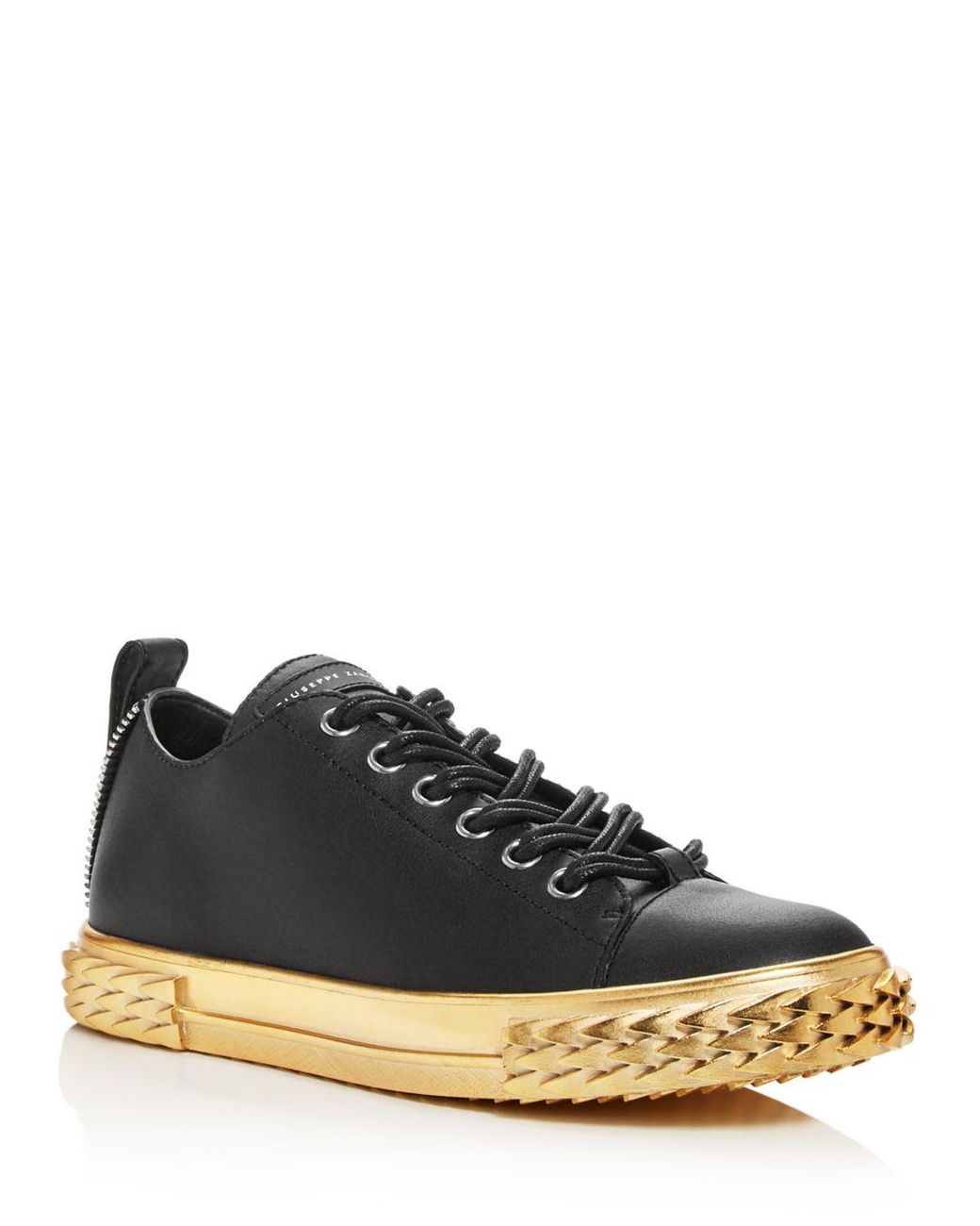 black and gold giuseppe trainers