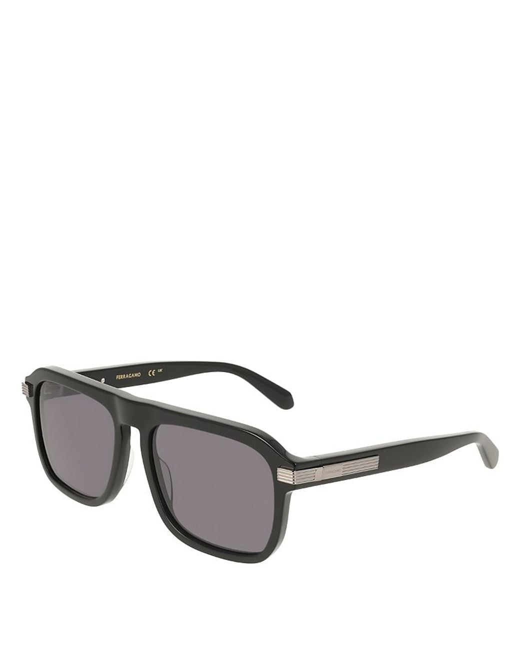 Ferragamo Gray Solid Square Sunglasses, 57Mm