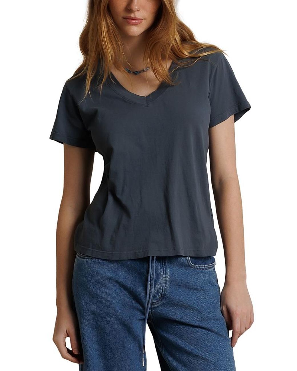 PERFECTWHITETEE Blue Hendrix V Neck Tee