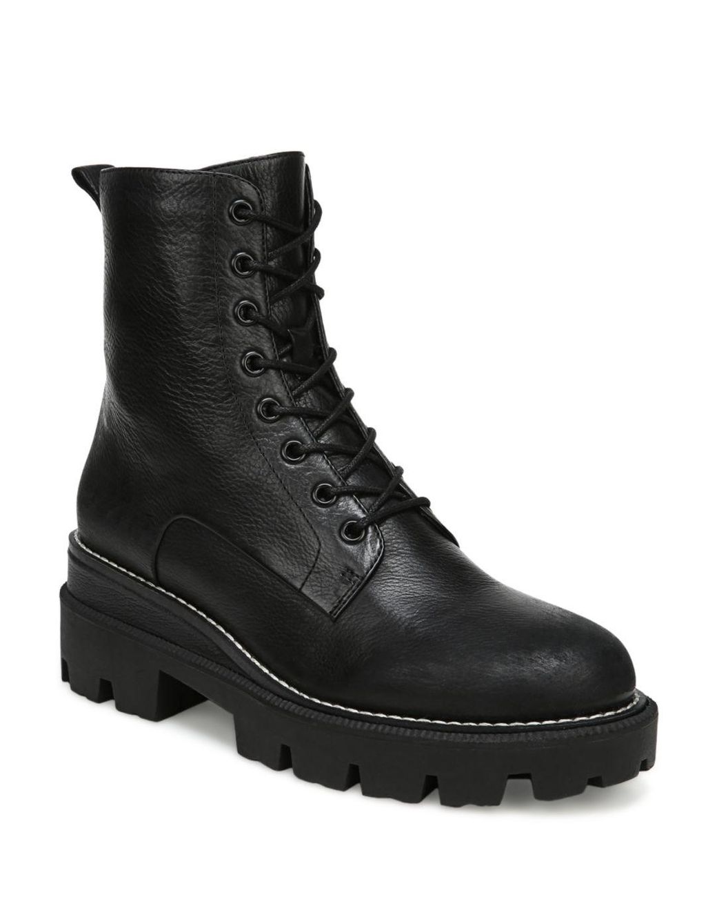 Sam Edelman Leather Garret Combat Platform Boots in Black - Lyst