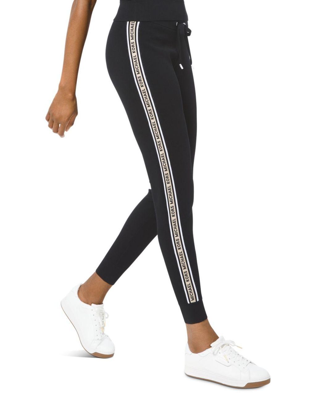 MICHAEL Michael Kors Synthetic Logo Jogger Pants in Black - Lyst