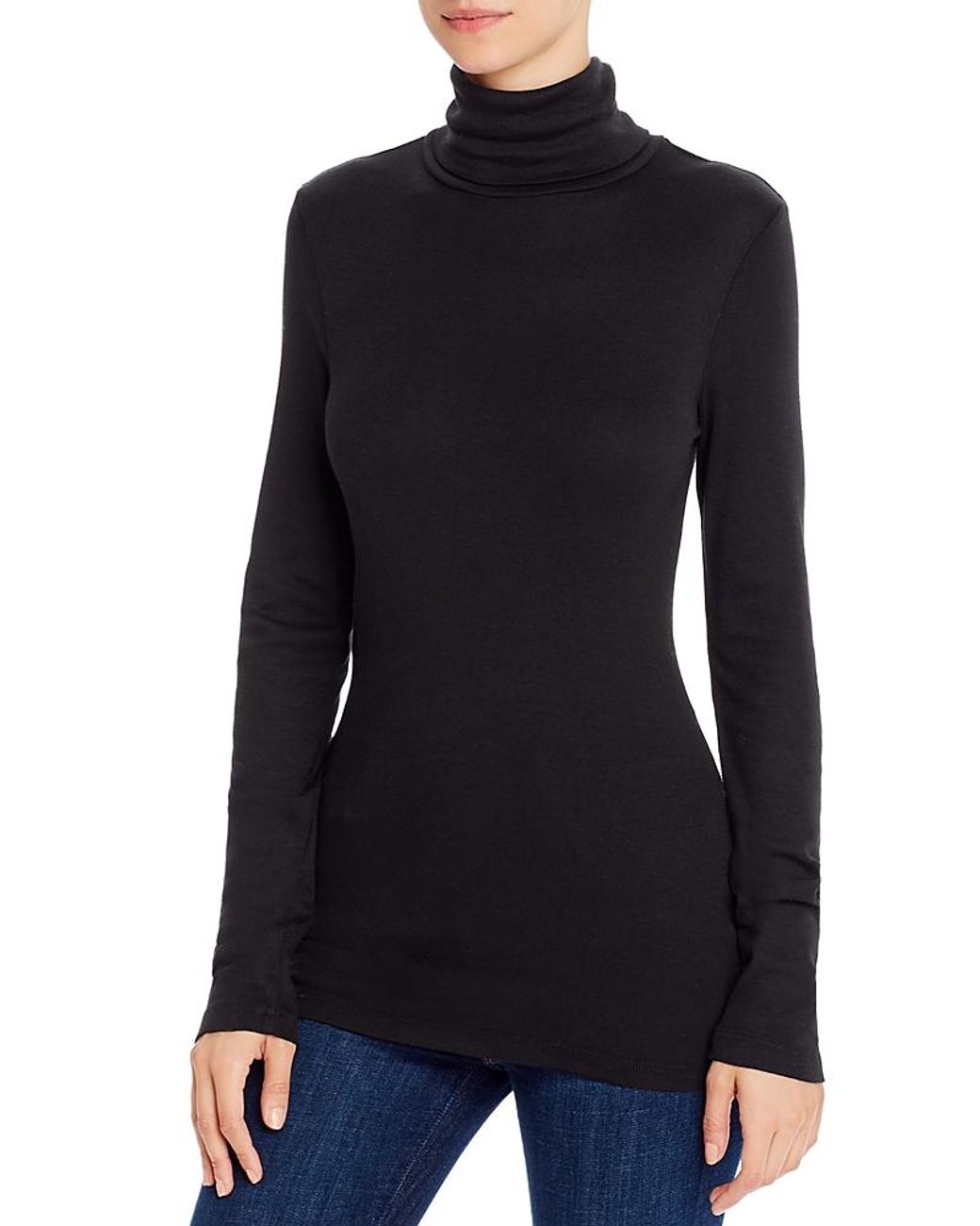 Splendid Blue 1X1 Turtleneck Top