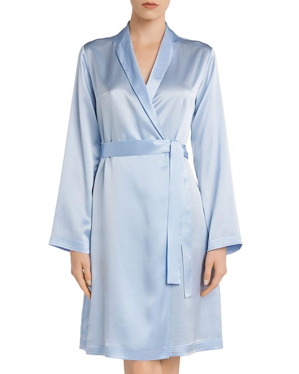 La Perla Silk Short Robe in Azure (Blue) Lyst