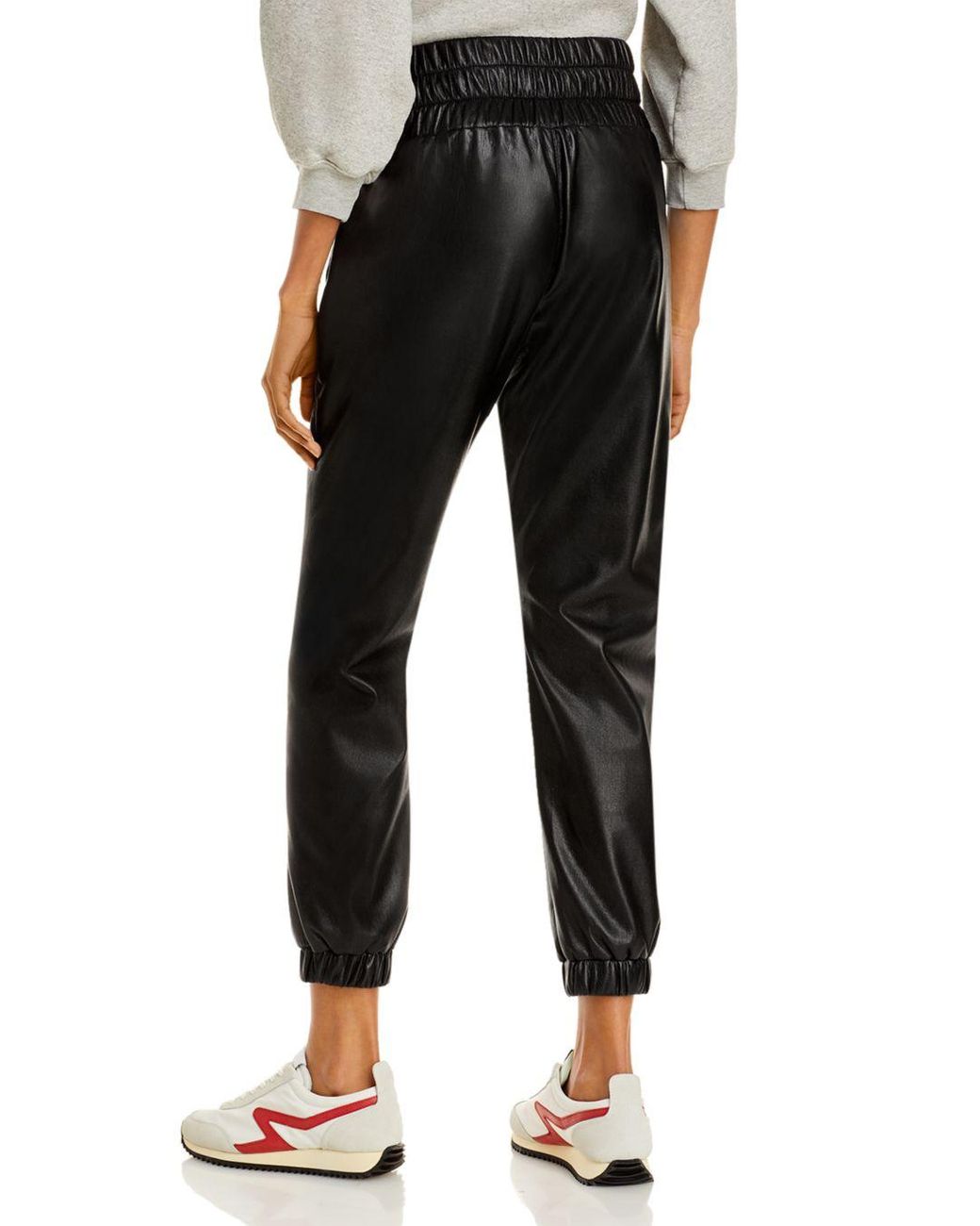 Joie Wadley Faux Leather Jogger Pants in Black | Lyst