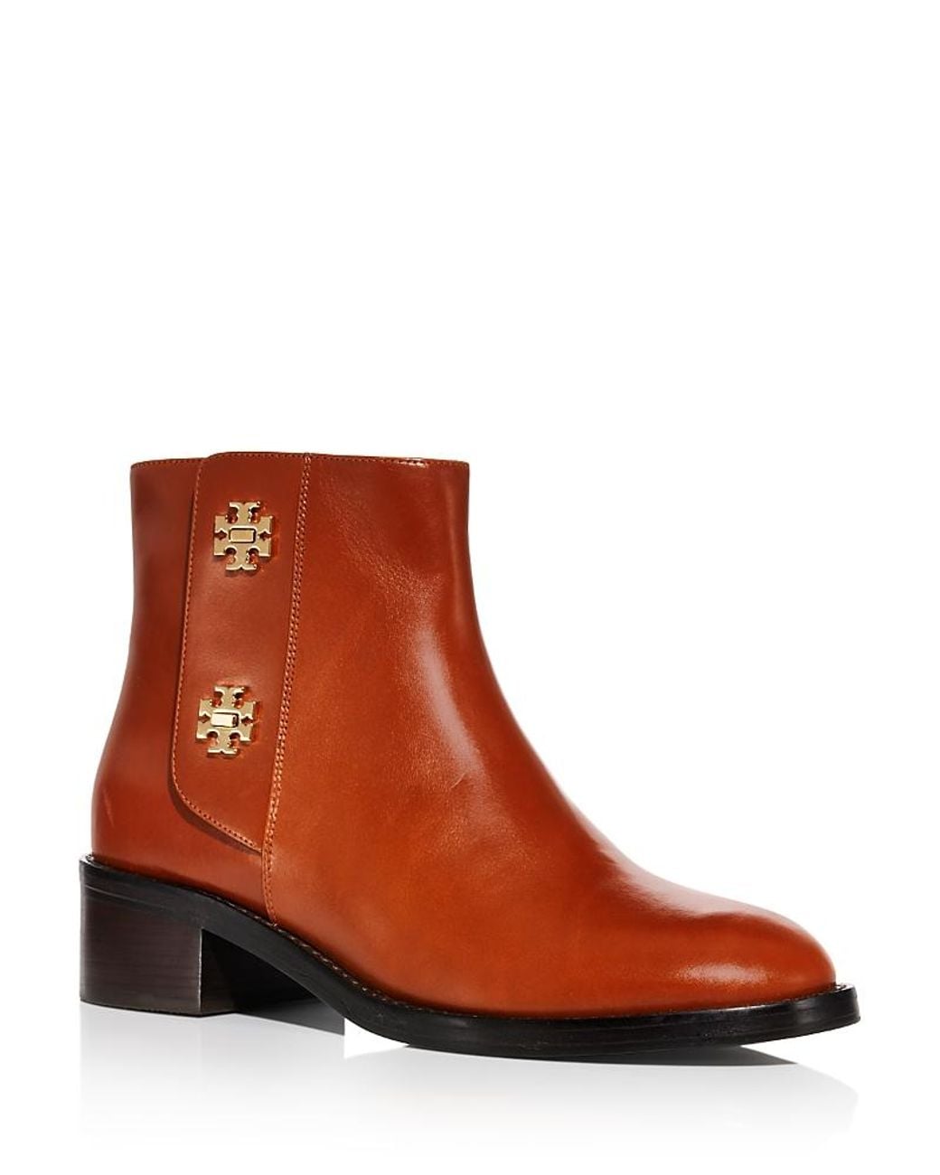 Tory Burch Brown T Lock Ankle Boots