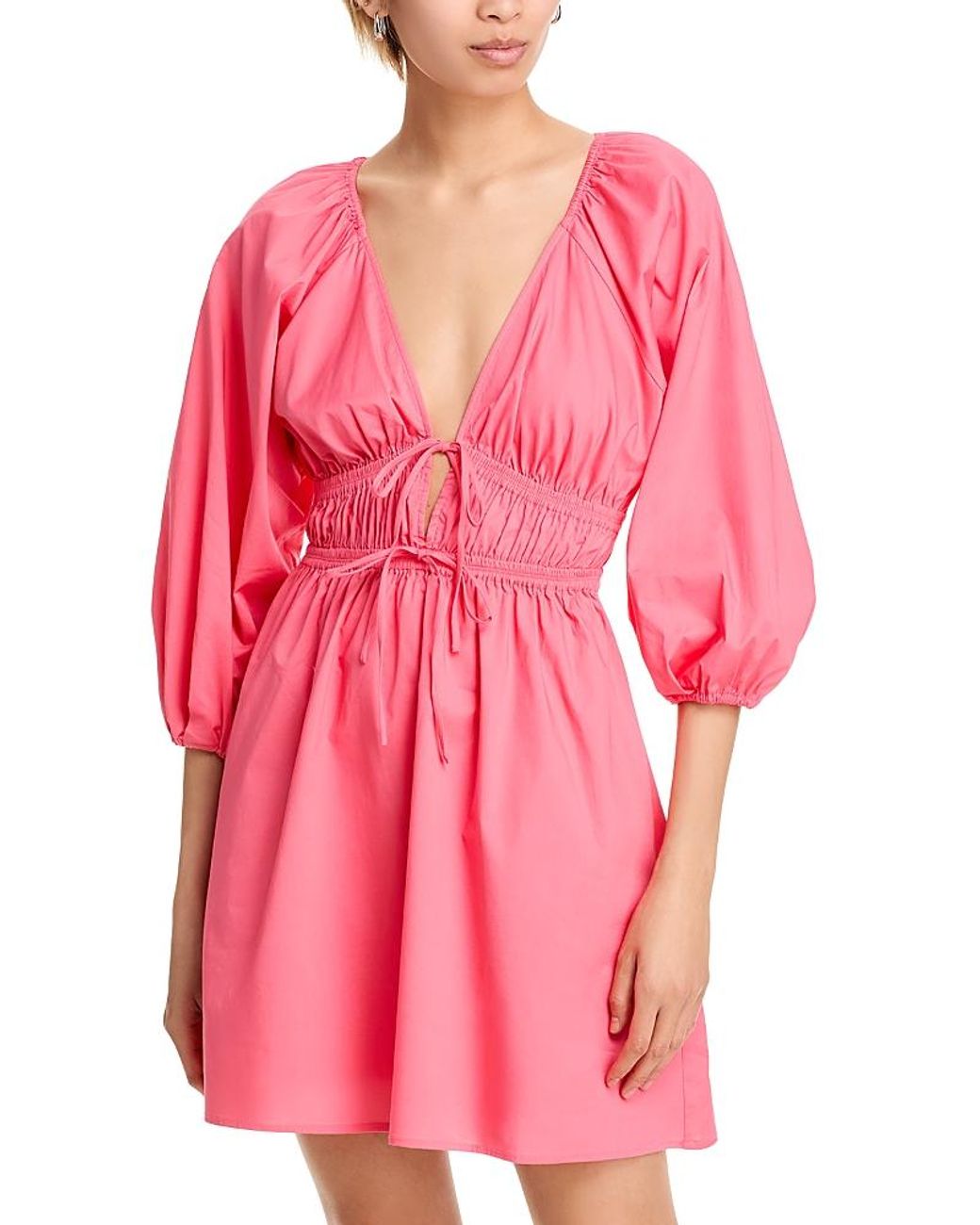 wayf leighton mini dress Wayf Leighton Poplin Mini Dress in Pink