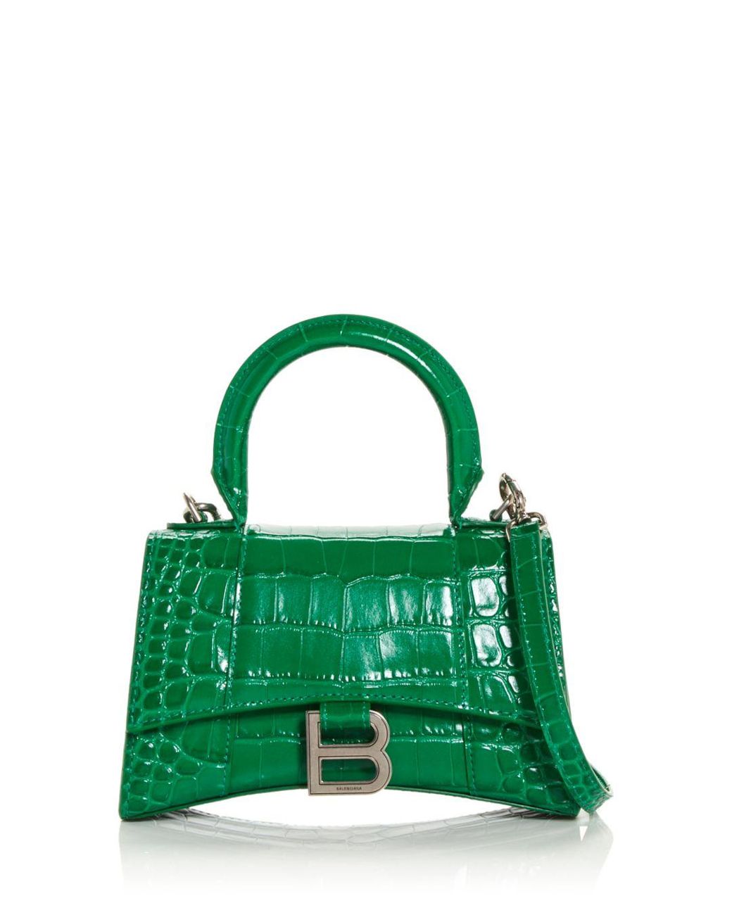 Balenciaga Hourglass Xs Leather Top Handle Bag in Green - Lyst