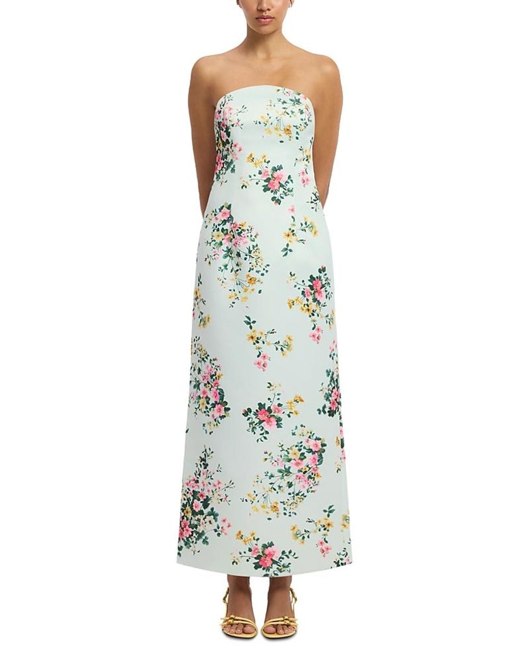 LEO LIN Ava Strapless Bustier Maxi Dress Exclusive in Green | Lyst