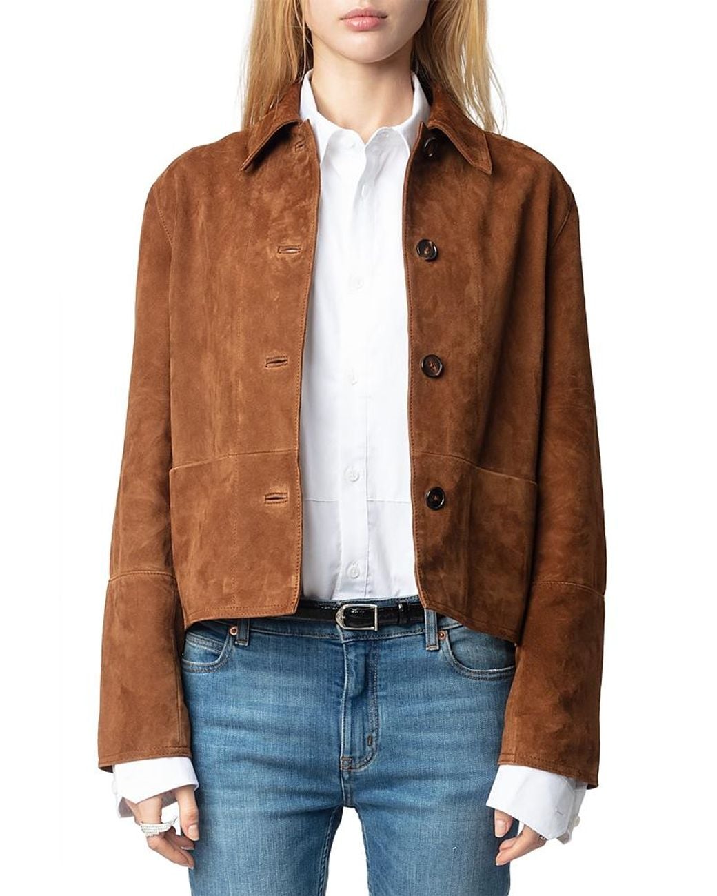 Zadig & Voltaire Brown Lessa Suede Jacket