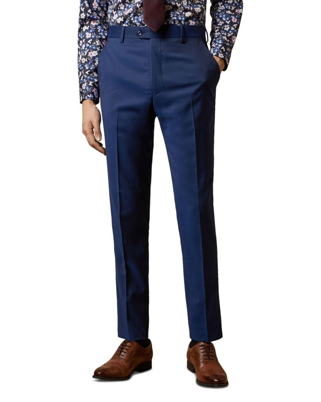 Ted Baker Synthetic Franc Modern Slim Fit Suit Pants in Blue for Men - Lyst