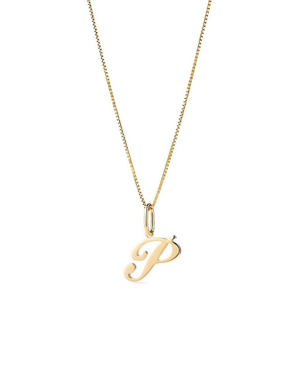 Ana Luisa Metallic Solid Script Letter Necklace
