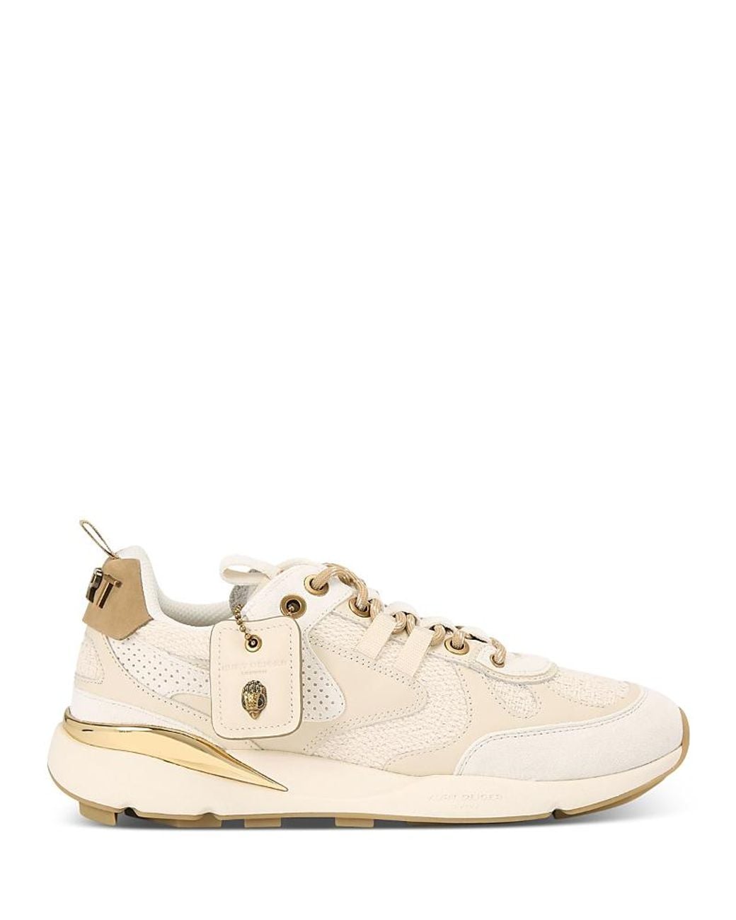 Kurt Geiger Natural Suede-Trim Runner Low-Top Sneakers for men