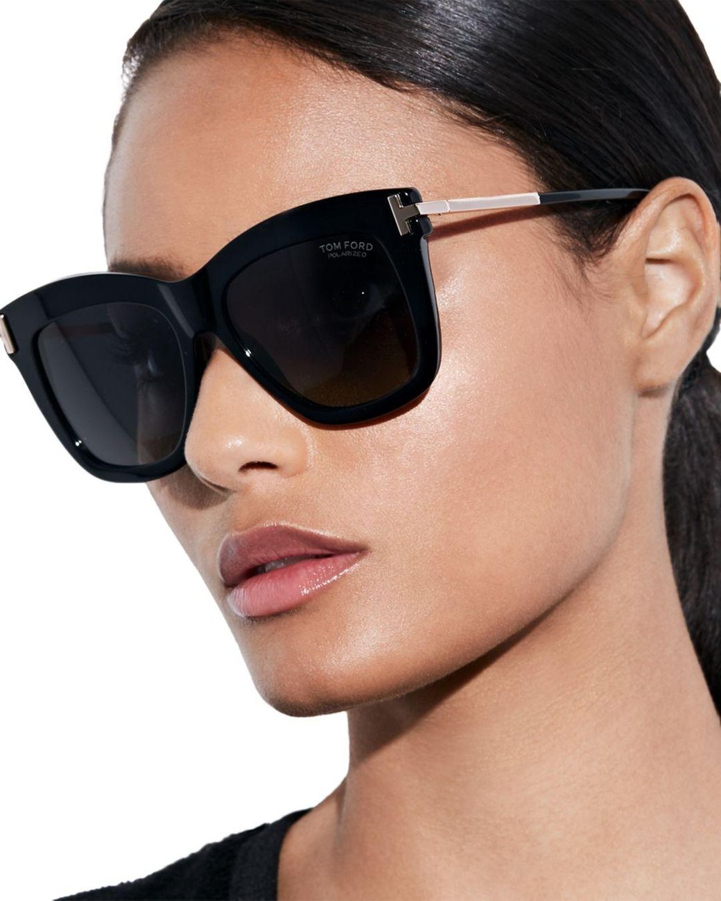 Tom Ford Dasha Polarized Square Sunglasses in Black | Lyst
