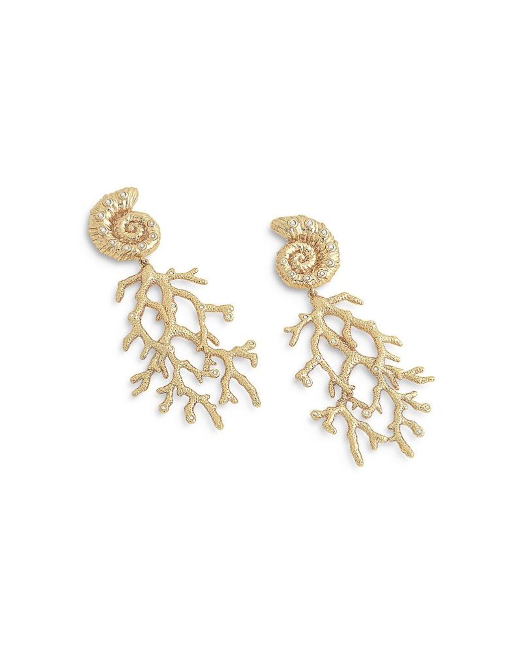 Anabel Aram White Shell Drop Earrings