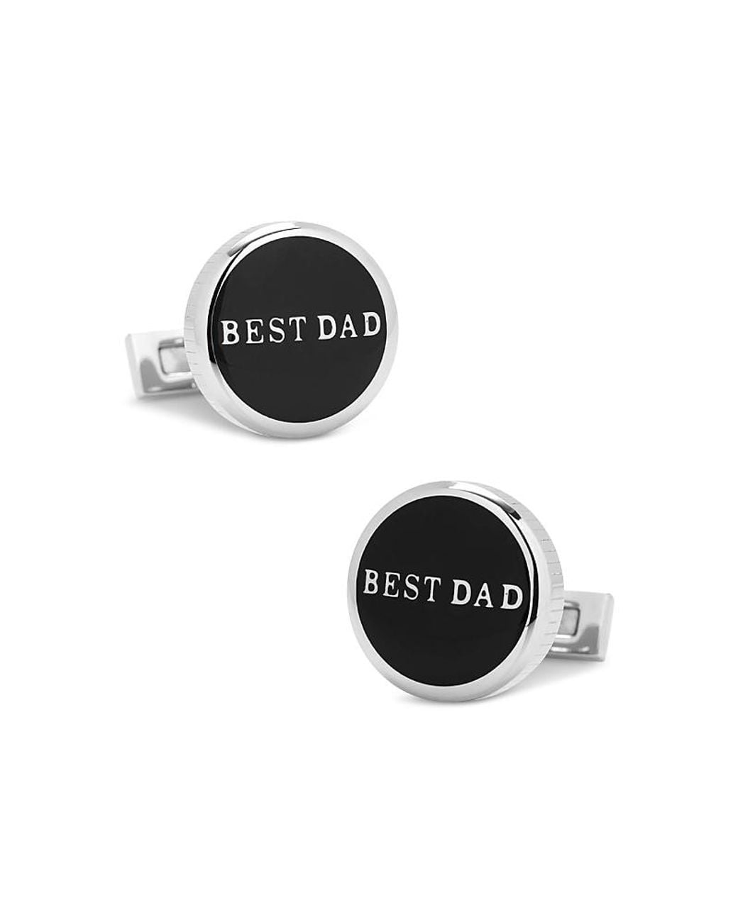 Cufflinks Inc. Black Best Dad Round Cufflinks for men