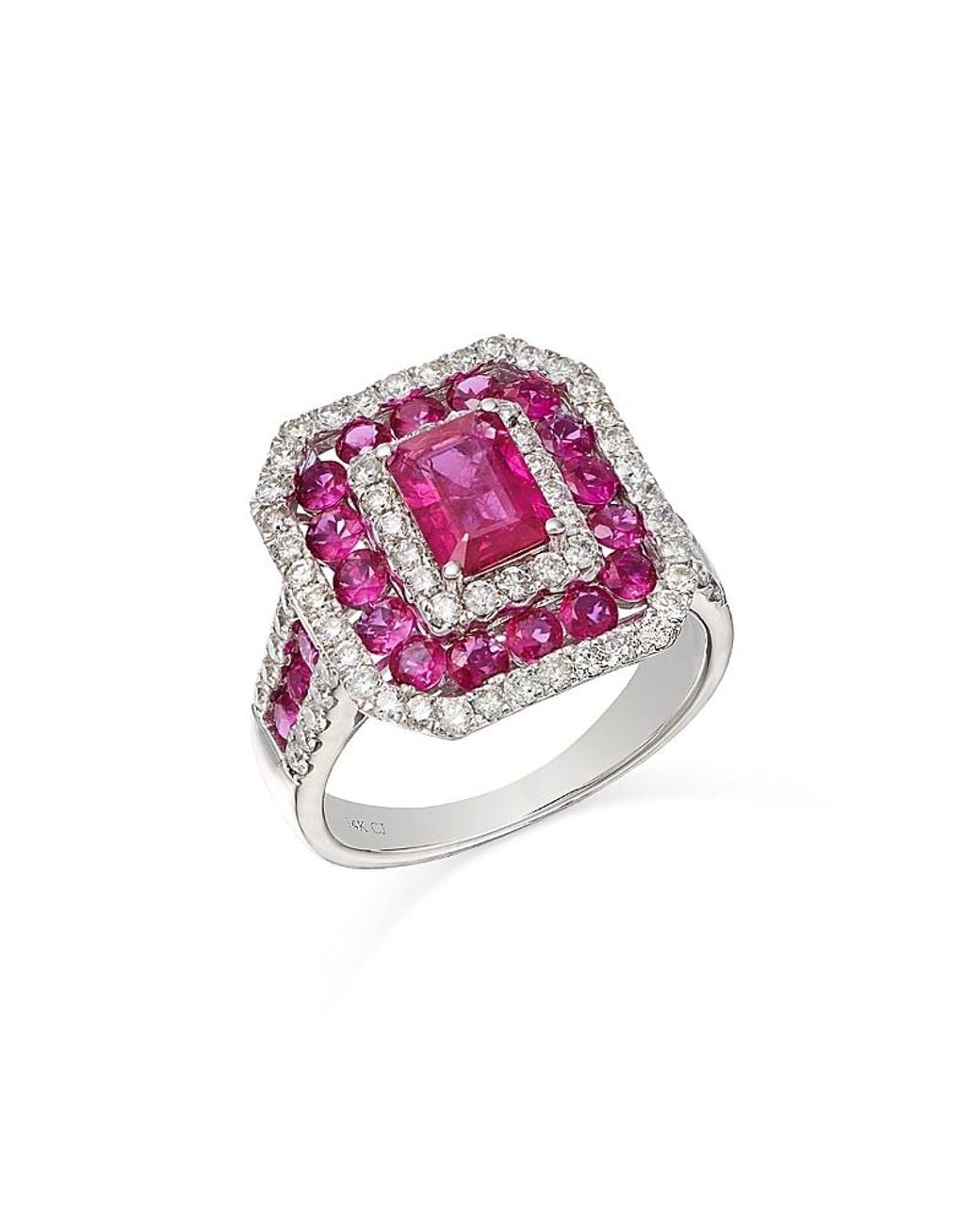 Bloomingdale's Fine Collection Pink Ruby & Diamond Multi Halo Ring