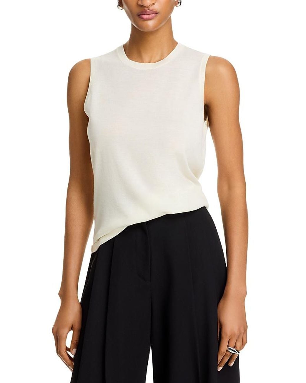 Theory White Wool Crewneck Sweater Shell