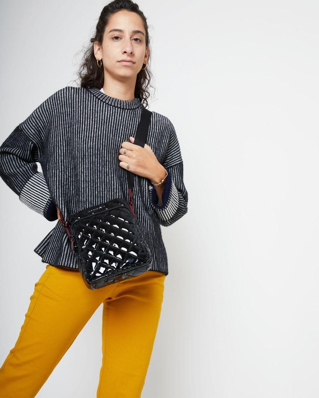 MZ Wallace Metro Black Lacquer Crossbody | Lyst