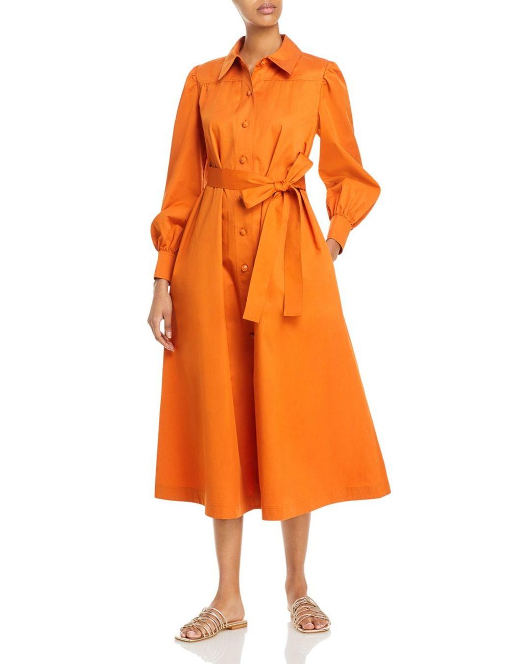 Tory Burch Cotton Artist Dress in Orange | Lyst