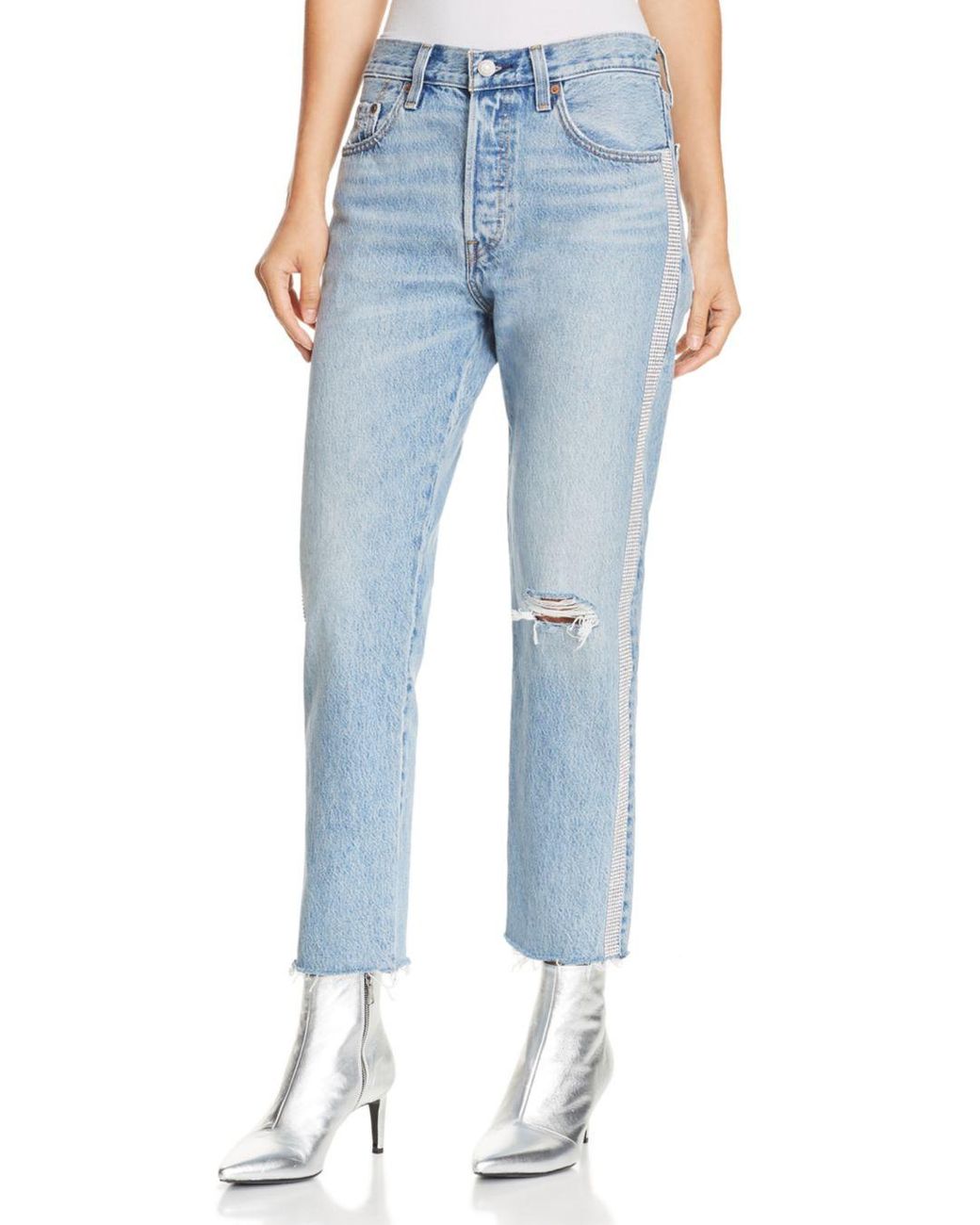 Levi's 501 Ankle Straight Jeans In Diamond In The Rough in Blue | Lyst