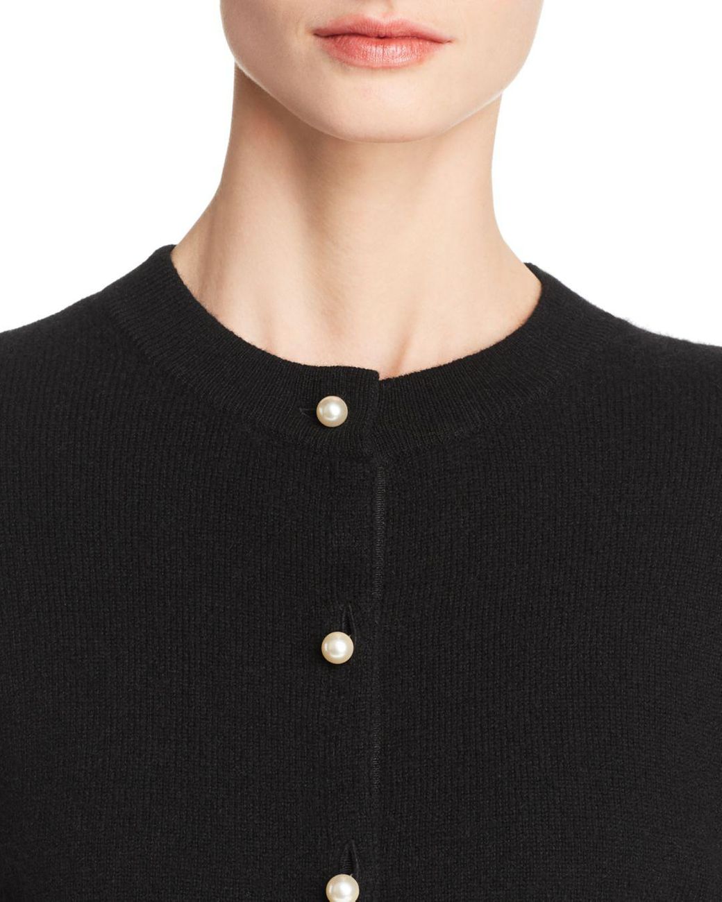 Faux-pearl Button Cashmere Cardigan 