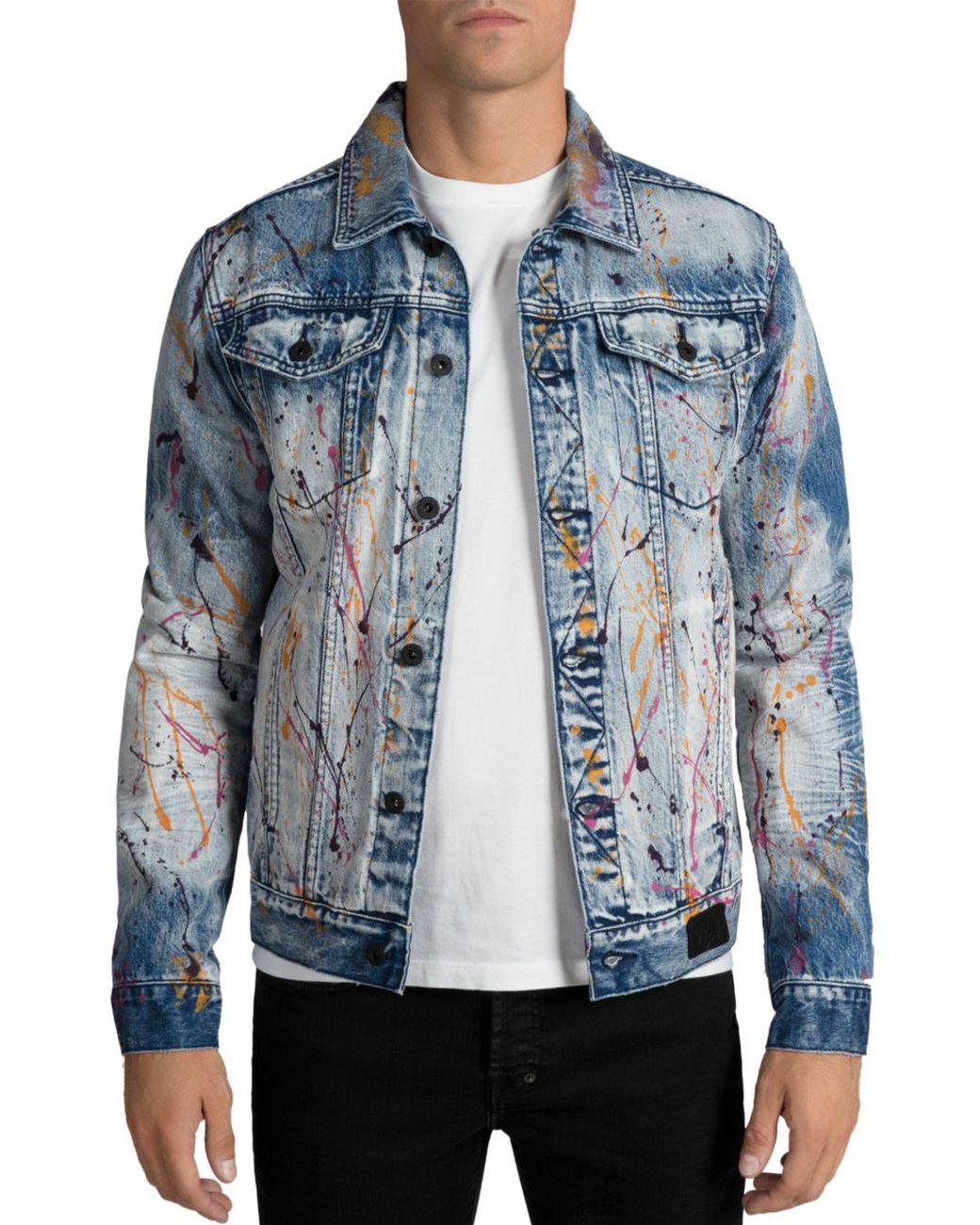 PRPS Men's Paint Splatter Denim Jacket 