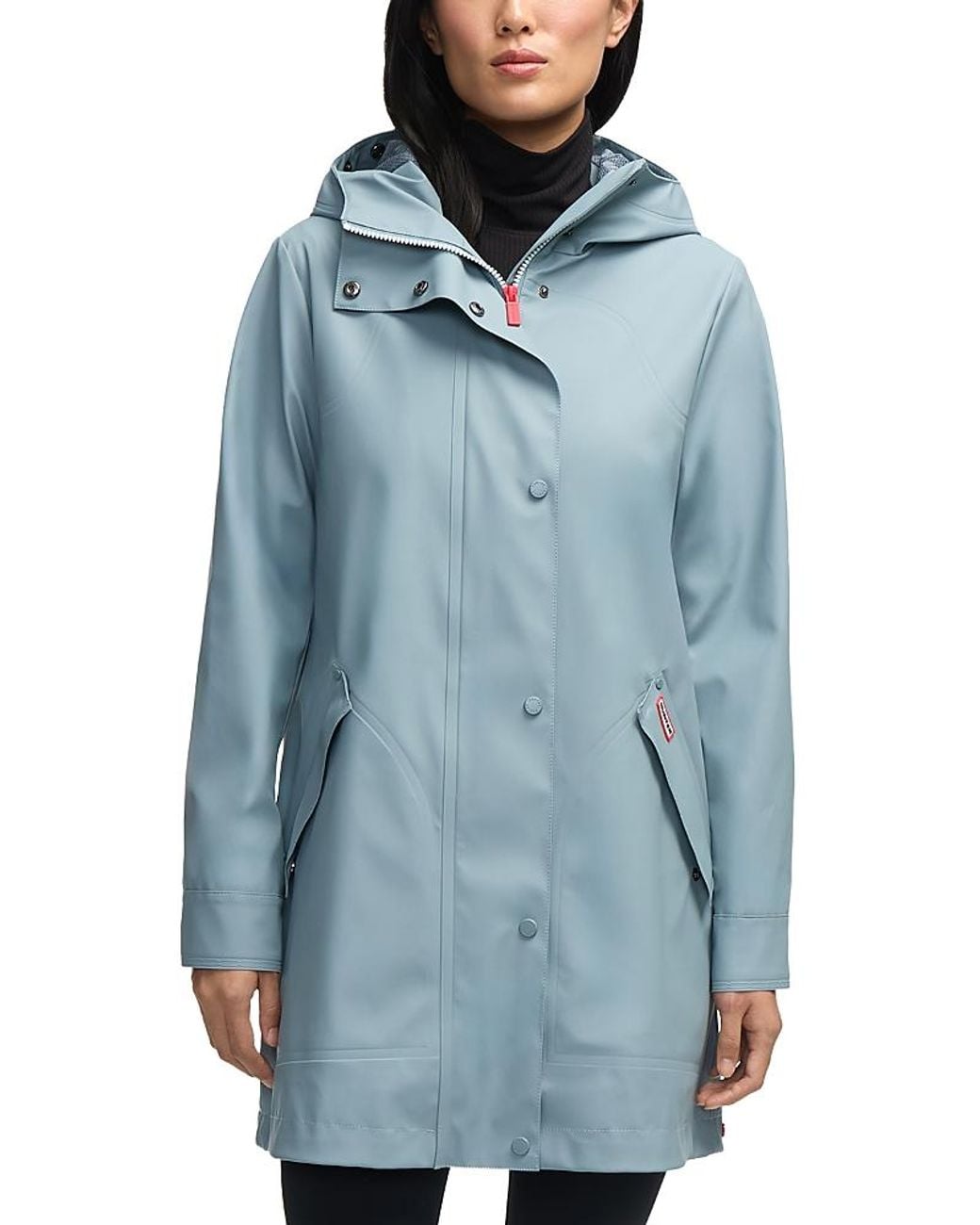 Hunter Blue Abbey Short Rubberized Rain Jacket